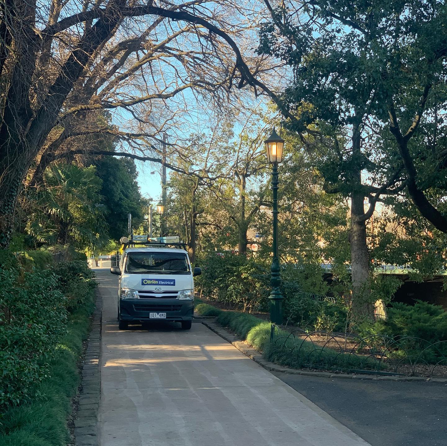 The electrical van on a street in Bendigo