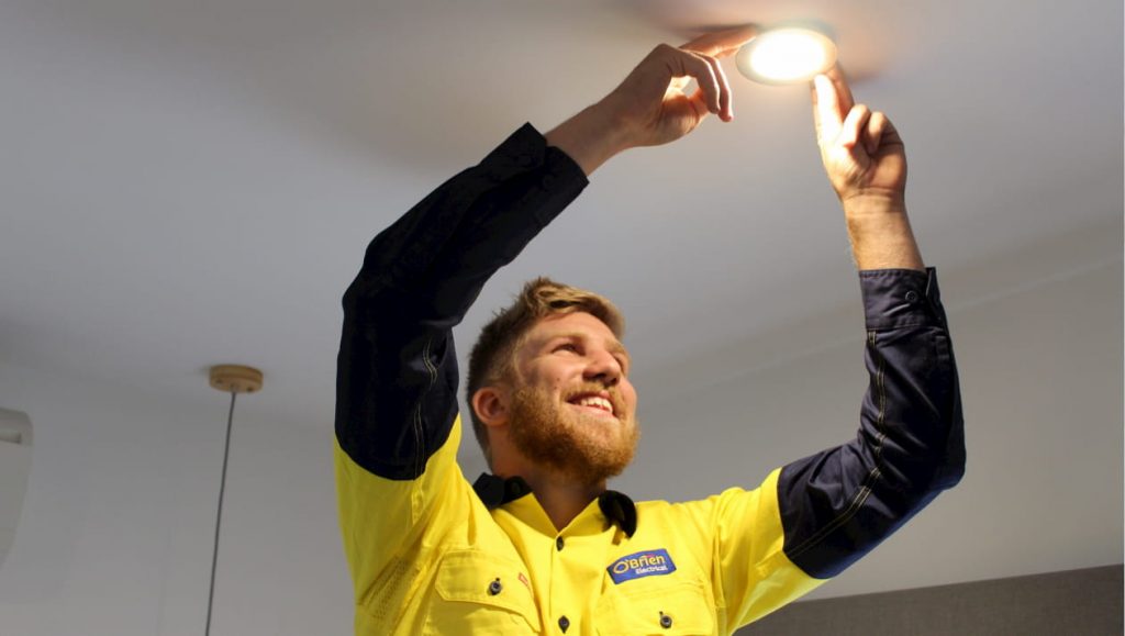 Bendigo Electrician installing home LED lighting