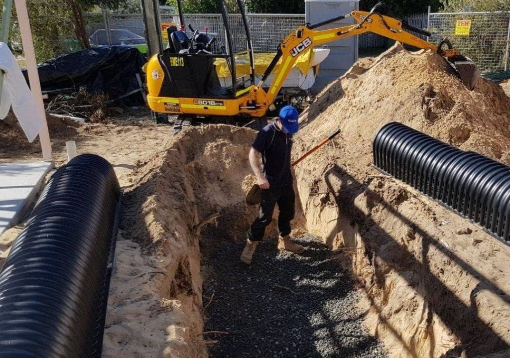 Central Coast plumber installing stormwater drainage