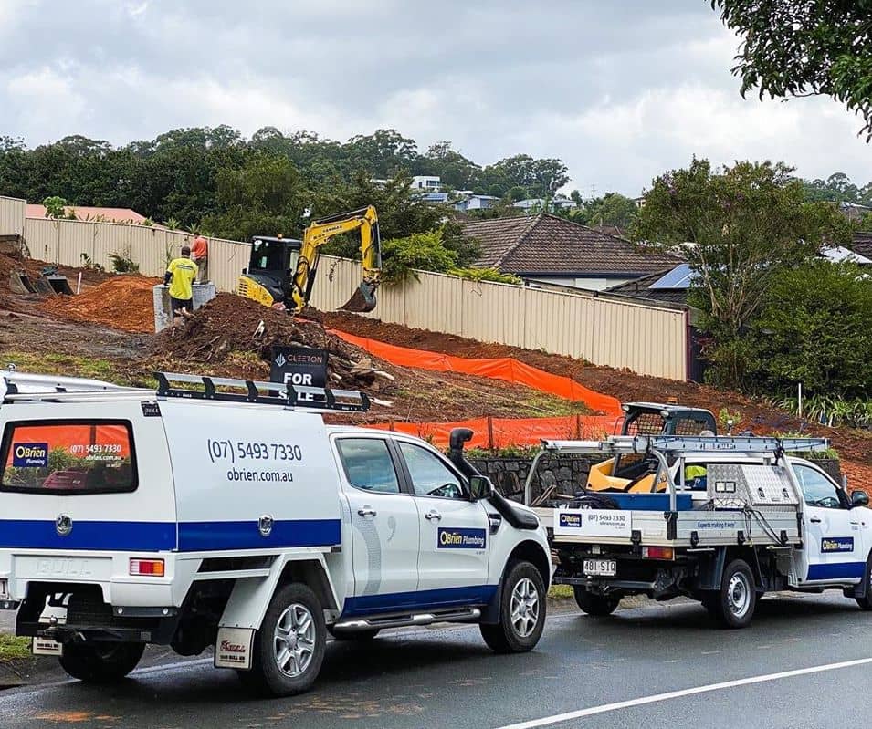 Obrien Plumbing Maroochydore onsite at construction plumbing job