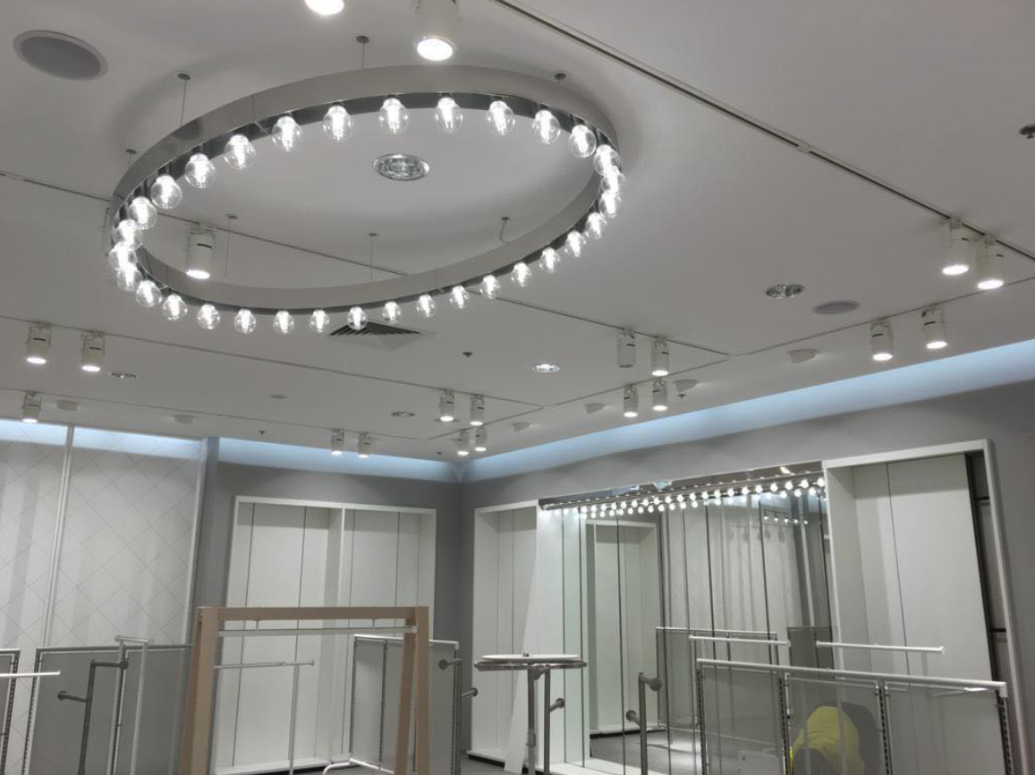 Commercial retail lighting installation completed by O'Brien Electrical Alexandria