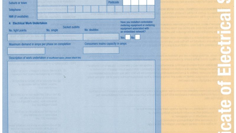 Certificate of Electrical Safety