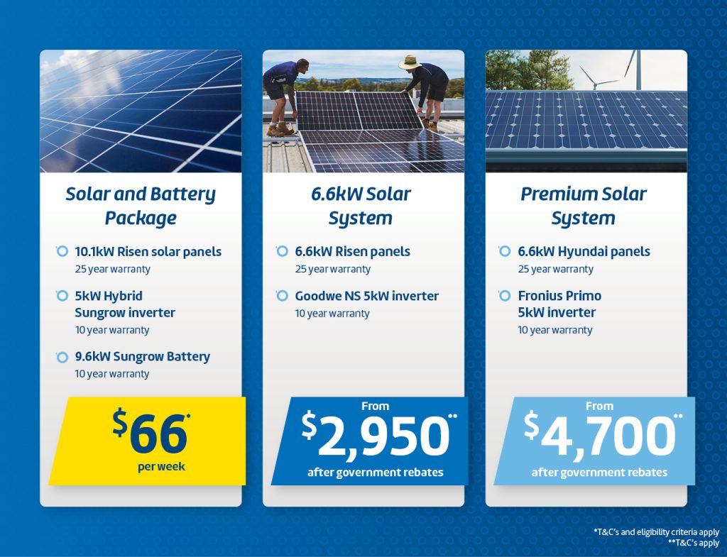 Solar and battery packages