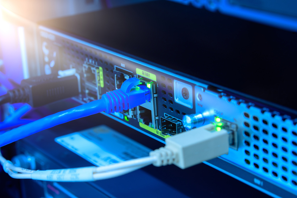 Close-up Of A Data Cabling