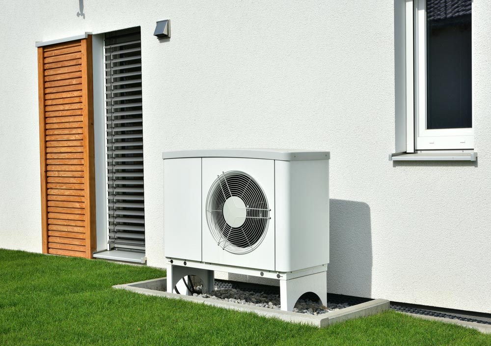 Electric Heat Pump Outside The House