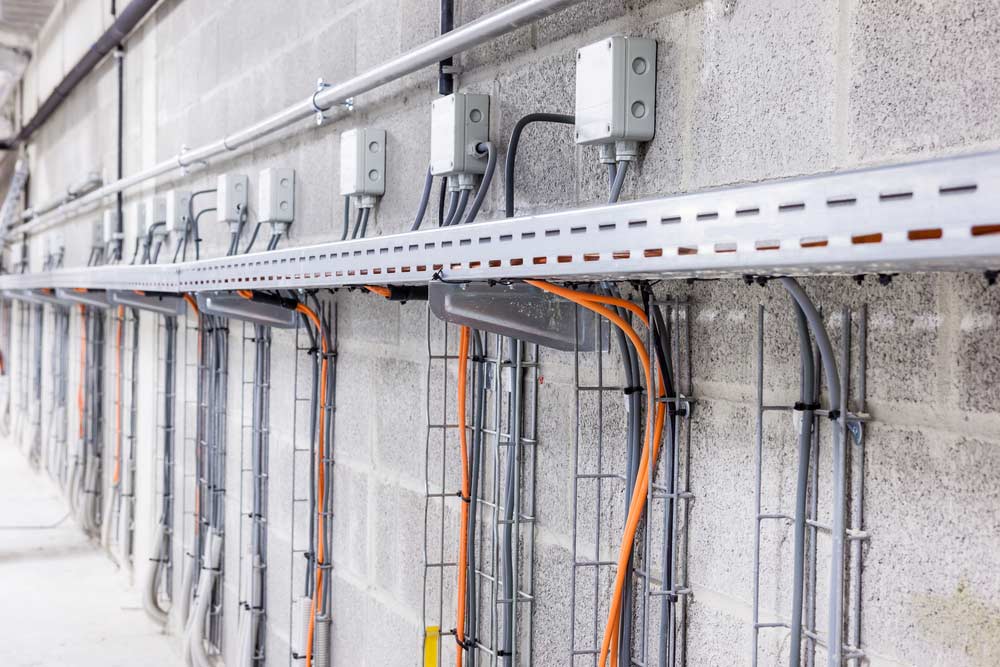 Electrical Cables On An Industrial Building