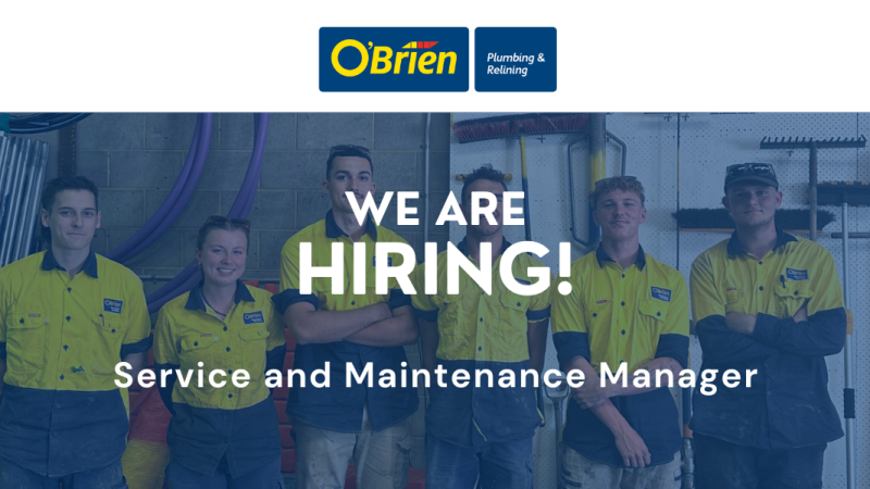 Join Our Team at O'Brien's Plumbing & Relining